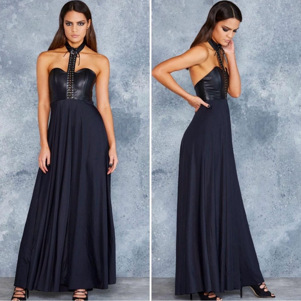 Black Milk size XS lace-up goth maxi dress